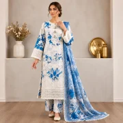 Azure Blossom – Blue Floral 3 Piece Suit