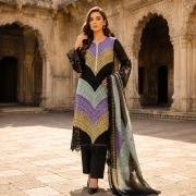 Amethyst Charm – Chevron Embroidered 3 Piece Suit